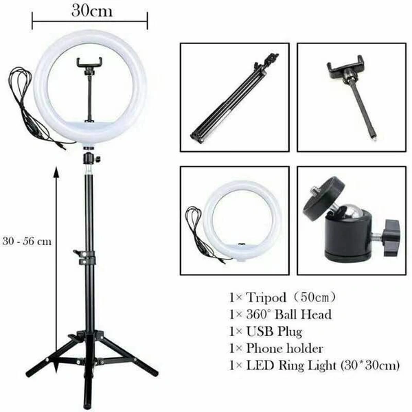 Tripod Selfie Stick With Led Ring Fill Light