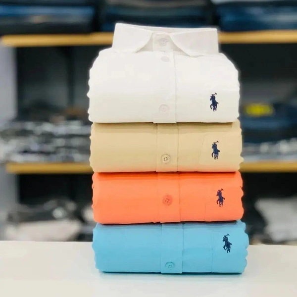R_L Polo Men's Plain Shirt Combo - Pack of 4 | Premium Cotton | Casual & Formal Wear - M-38