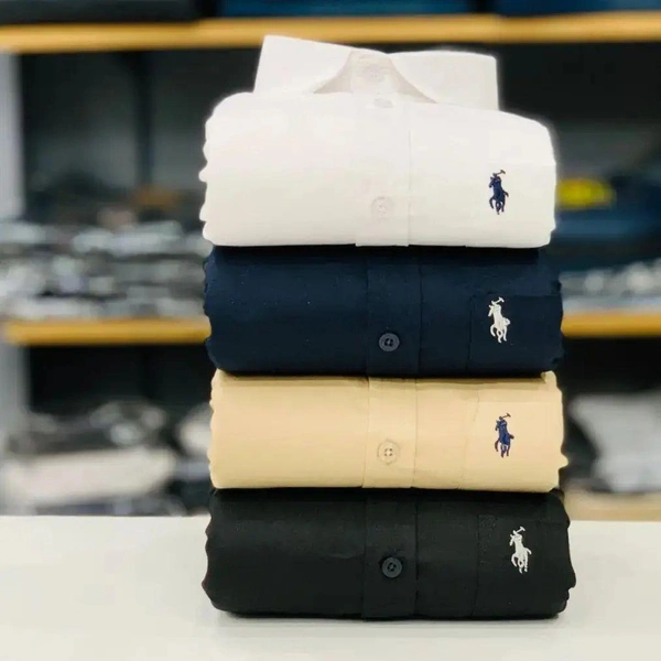 R_L Polo Men's Plain Shirt Combo - Pack of 4 | Premium Cotton | Casual & Formal Wear - M-38