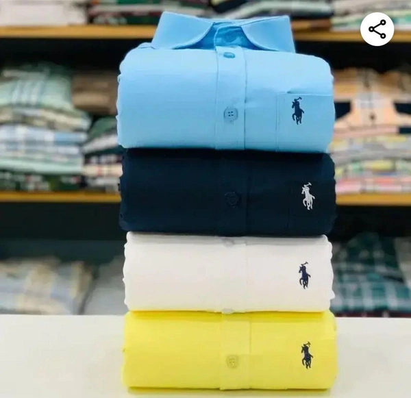 R_L Polo Men's Plain Shirt Combo - Pack of 4 | Premium Cotton | Casual & Formal Wear - L-40