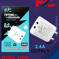 Future Cellular Mobile Charger +Charger Cable Double USB Port Fast Charger 2.4Amp for Samsung Galaxy J1/J2/J3/J4/J5/J6/J7/A3/A4/A5/A6+/A7/A8/A9/On 5/On 6/On 7/ On 8 Prime Pro Plus, J5 Prime, J7, J7 Prime, J7 Nxt, J7 Pro, J7 Max, J2 (2015) BSC056 - white, medium