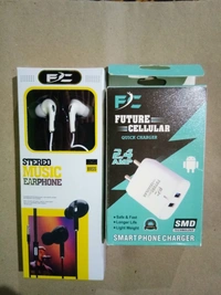 Future Cullular Double USB Charger+ Future Cullular High Quality Sound Earphone - white, nun