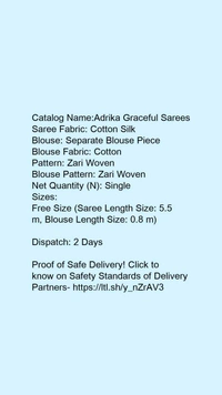 Kas Cotton Silk Saree - Chocolate Colour, Free