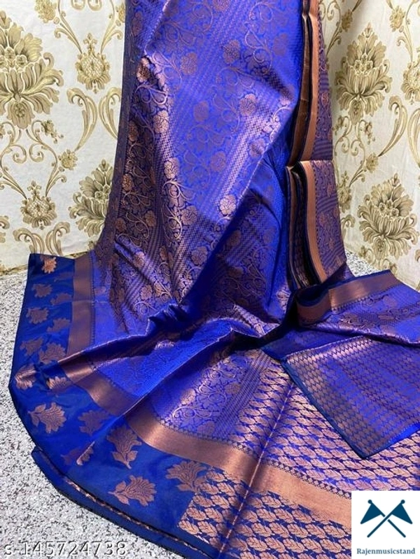 BrocadePattern: Zari WovenNet Quantity (N): SingleSizes: Free Size (Saree Length Size: 5.5 m, Blouse Length Size: 0.9 m)  - All, Free