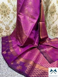 BrocadePattern: Zari WovenNet Quantity (N): SingleSizes: Free Size (Saree Length Size: 5.5 m, Blouse Length Size: 0.9 m)  - All, Free