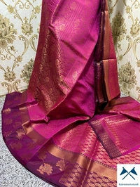 BrocadePattern: Zari WovenNet Quantity (N): SingleSizes: Free Size (Saree Length Size: 5.5 m, Blouse Length Size: 0.9 m)  - All, Free