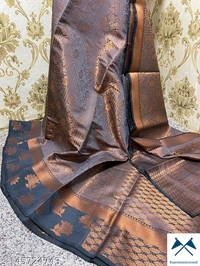 BrocadePattern: Zari WovenNet Quantity (N): SingleSizes: Free Size (Saree Length Size: 5.5 m, Blouse Length Size: 0.9 m)  - All, Free