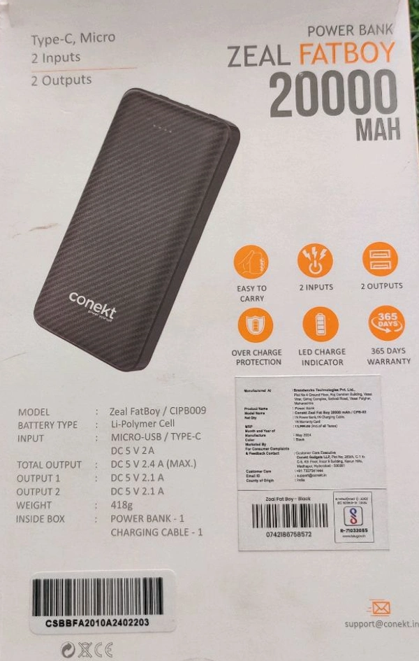 Conekt 20000mah - Zeal Factory