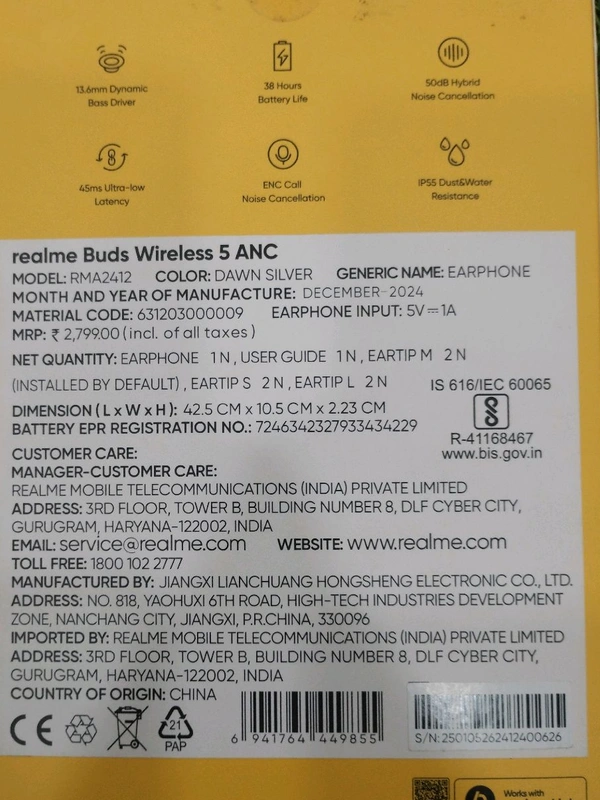Realme Buds Wireless 5 ANC
