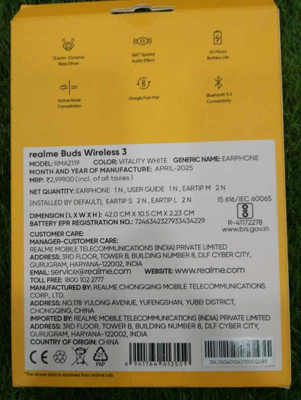Realme Buds Wireless 3 - White