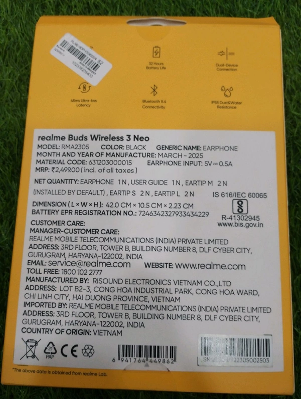 Realme Buds Wireless 3 Neo