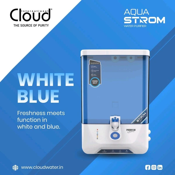 Cloud Aqua Strom Water Purifier  - Royal Blue, RO, Alkaline