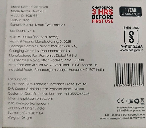 Portronics Twins S3