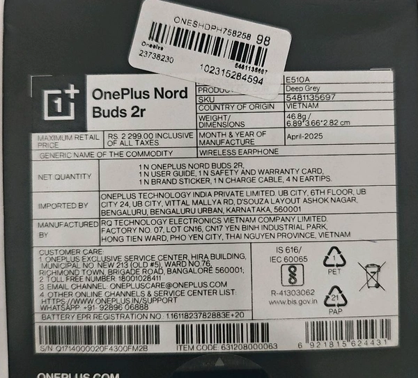 Oneplus Buds 2r