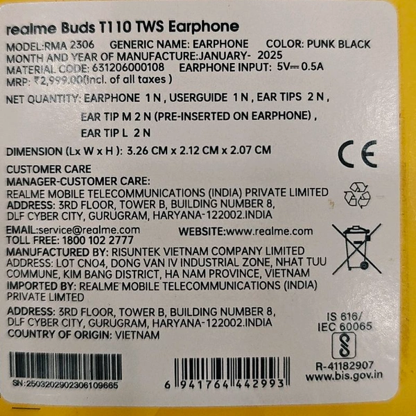 Realme Buds T110