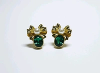 Green Stone Earrings  - Green