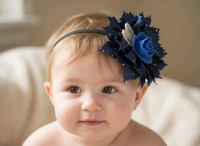 Plastic Flower Hair Tai ( Hair Band) For Baby Girl  - Ultramarine