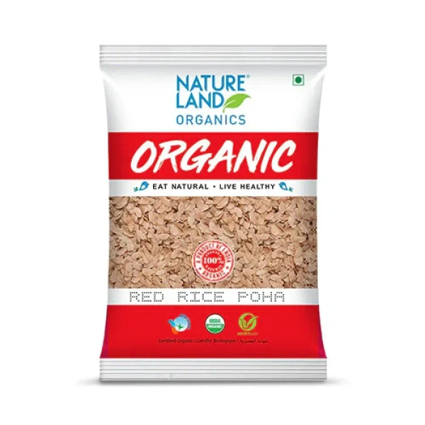 NATURAL LAND NL Organic Red Rice Poha 500gm