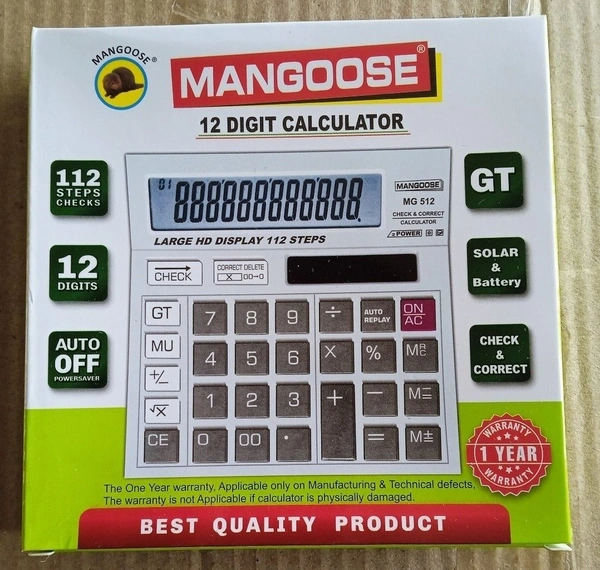 Mangoose MANGOOSE CALCULATOR 12 DIGIT