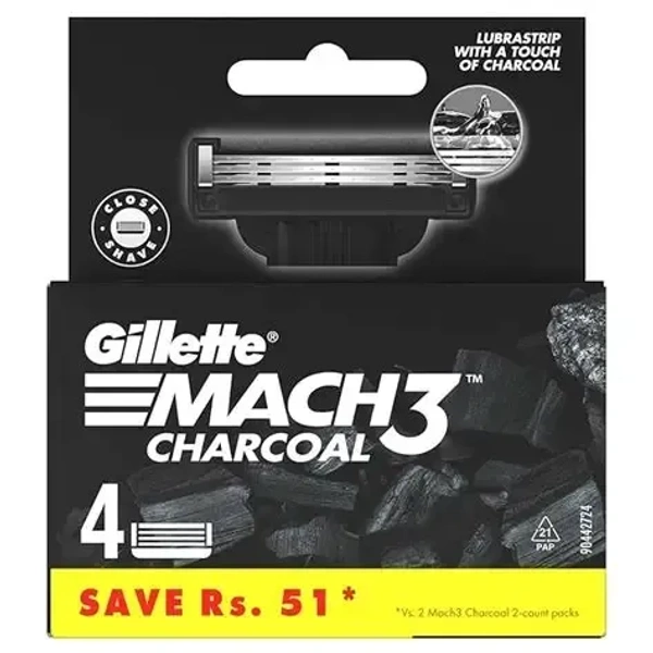 Gillette Mach3 Charcoal 4s