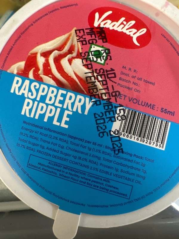 Vodilal Rasberry Ripple