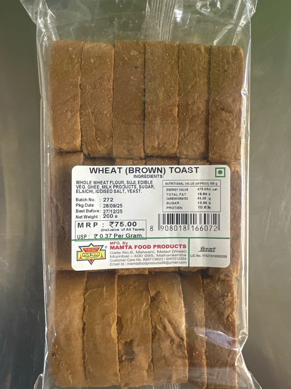 MAMTA FOOD Mamata Wheat Brown Toast 200gm