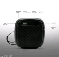 Mega Bass MINI Portable Wireless Bluetooth Premium Speaker 5 W4 - Black, Free Size