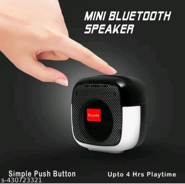 Mega Bass MINI Portable Wireless Bluetooth Premium Speaker 5 W4 - Black, Free Size