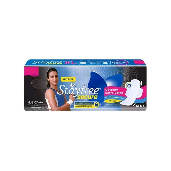Stayfree Secure Cottony Soft Sanitary Pads - XL