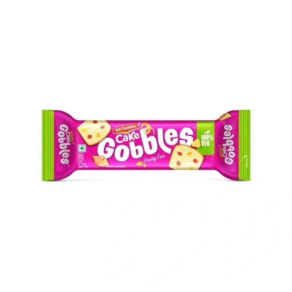 Britannia Gobbles Fruity Fun Slice Cake (Veg)