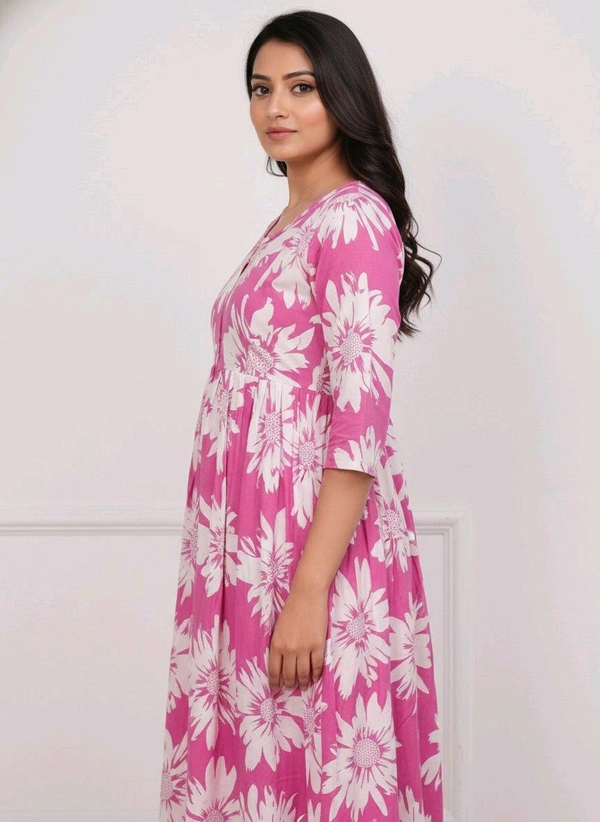 Kaysha FLORAL Feeding Kurti Rose - L