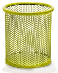 METAL PEN STAND ROUND GREEN