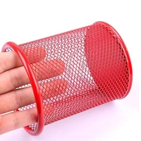 METAL PEN STAND ROUND PINK