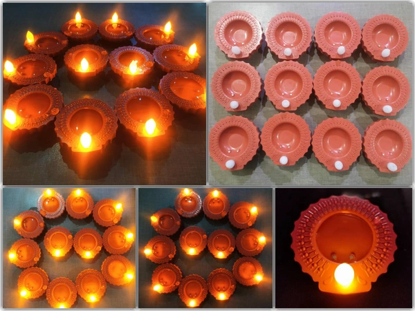 LED Smokeless Water Sensor Diya - PACK OF 12 Pcs.