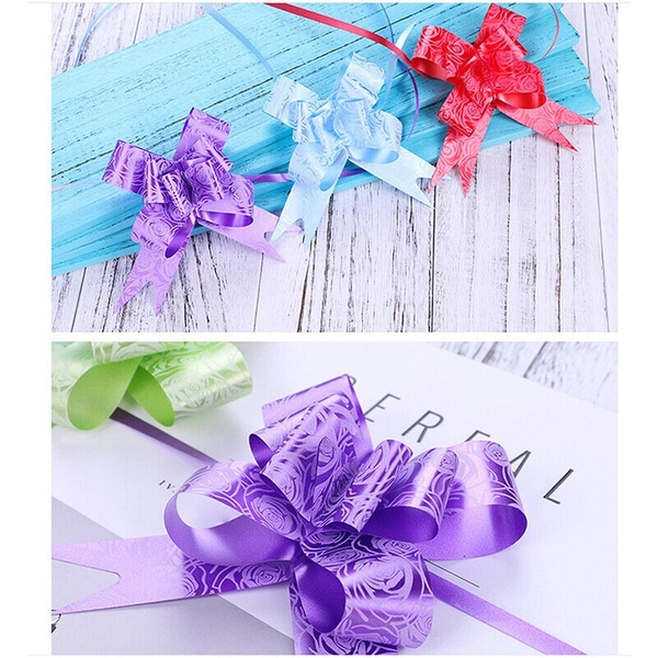PULL RIBBON FLOWERS SIZE -15MM (PACK OF 10)