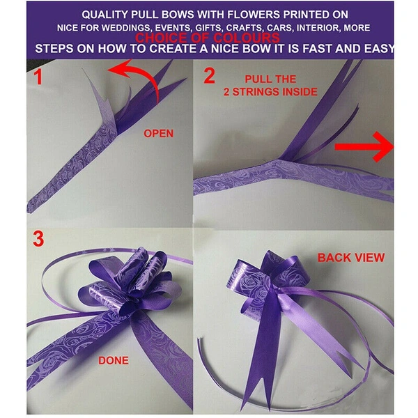 PULL RIBBON FLOWERS SIZE -15MM (PACK OF 10)