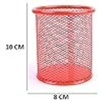 METAL PEN STAND ROUND PINK
