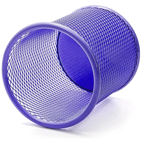 METAL PEN STAND ROUND PURPLE