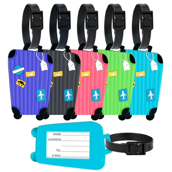 Silicon Luggage Name Tags (set of 5)