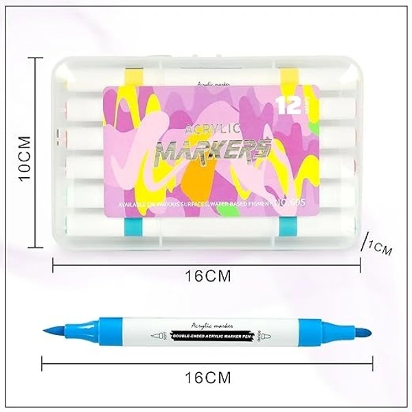 ACRYLIC MARKER 2 SIDES ( SET OF 12) M695