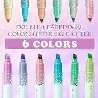 GLITTER HIGHLIGHTER 2 SIDE (SET OF 6) M976