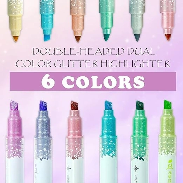 GLITTER HIGHLIGHTER 2 SIDE (SET OF 6) M976