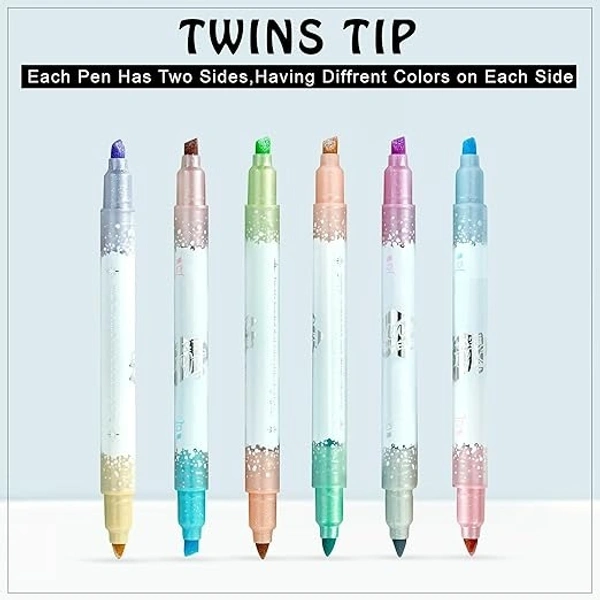 GLITTER HIGHLIGHTER 2 SIDE (SET OF 6) M976
