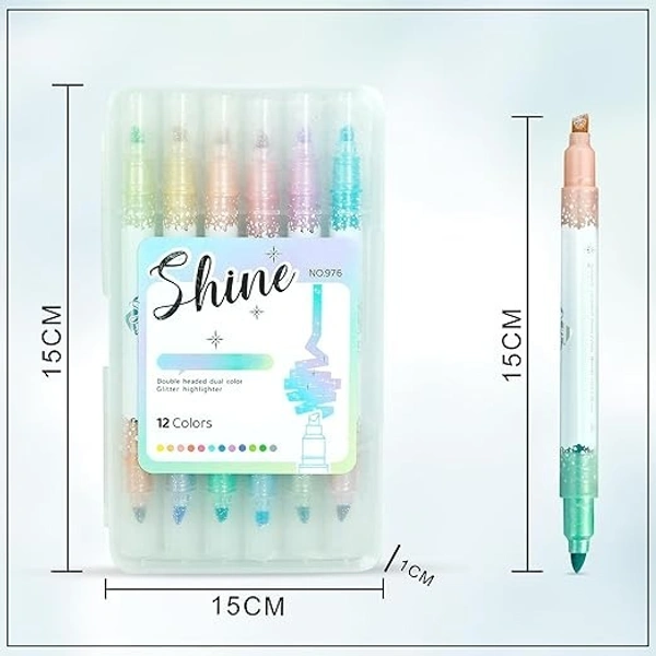 GLITTER HIGHLIGHTER 2 SIDE (SET OF 6) M976
