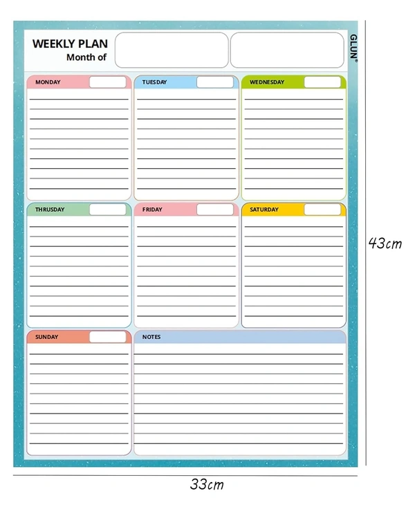 MAGNETIC STICKY NOTE 13X17 WEEKLY - 13X17 CM