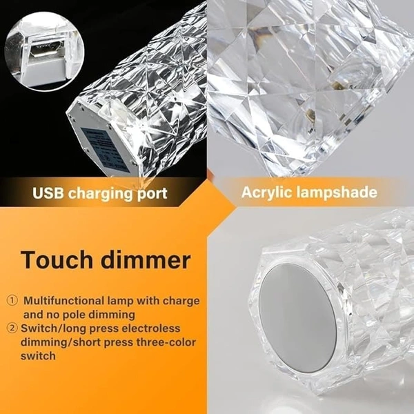 ROSE DIAMOND CRYSTAL LAMP