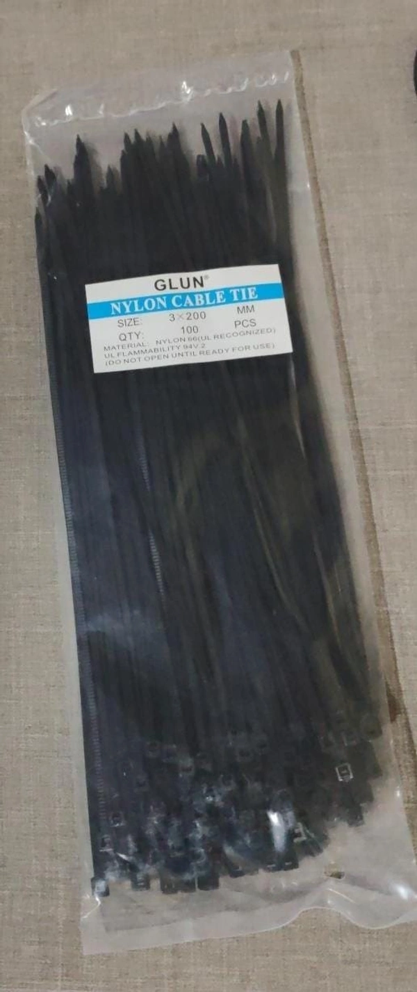 NYLON CABLE TIE 3X200MM BLACK