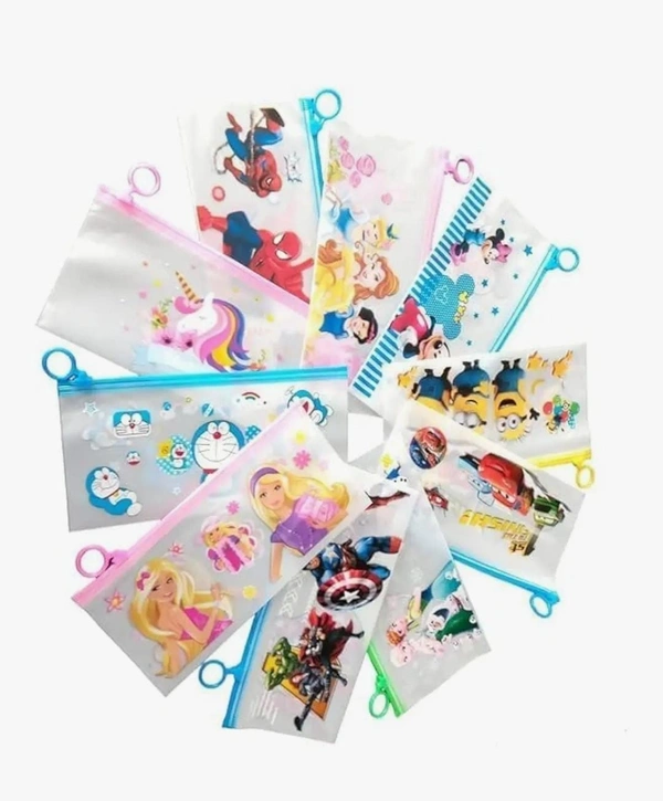 TRANSPARANT PRINTED ZIPPER POUCH