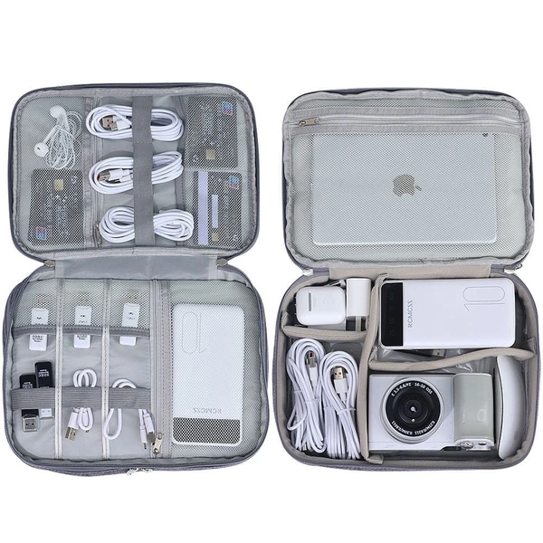 TRAVEL ACCESSORIES BAG 3 LAYER GREY 27X20X10