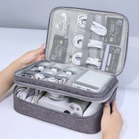 TRAVEL ACCESSORIES BAG 3 LAYER GREY 27X20X10
